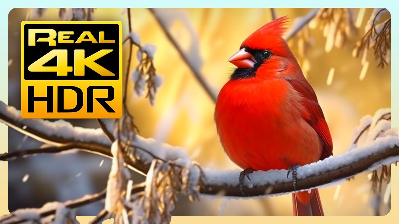The Stunning Red Cardinal in Amazing 4K HDR - Video Download